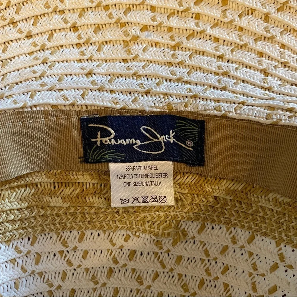 Panama Jack Natural Straw Sun Hat - Light Beige